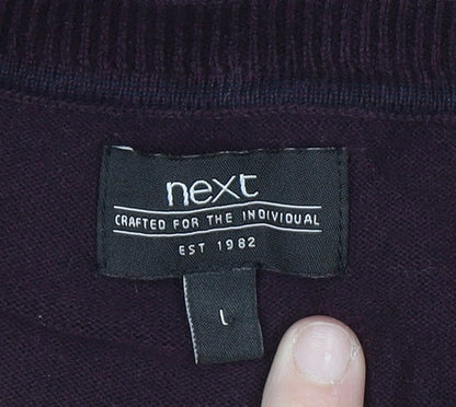 Mens UK Size L NEXT Purple Pullover Jumper
