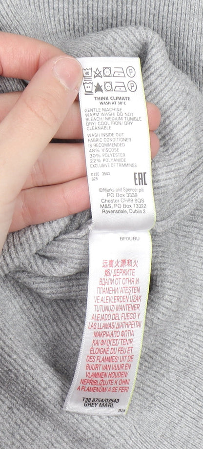 Womens UK Size 10 Marks and Spencer Grey Pullover Jumper