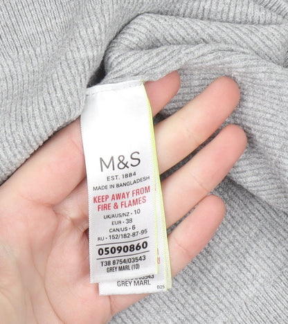 Womens UK Size 10 Marks and Spencer Grey Pullover Jumper