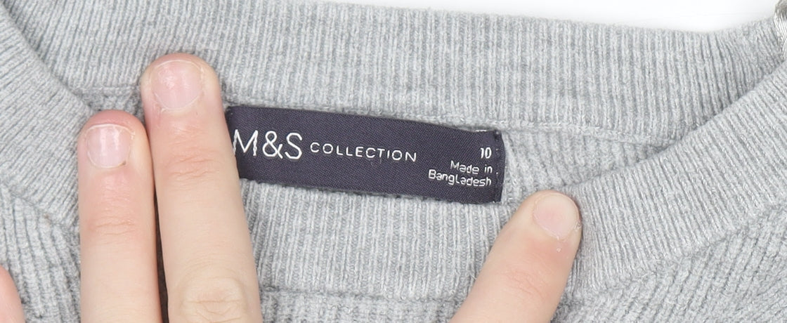 Womens UK Size 10 Marks and Spencer Grey Pullover Jumper