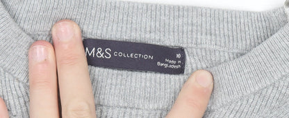 Womens UK Size 10 Marks and Spencer Grey Pullover Jumper