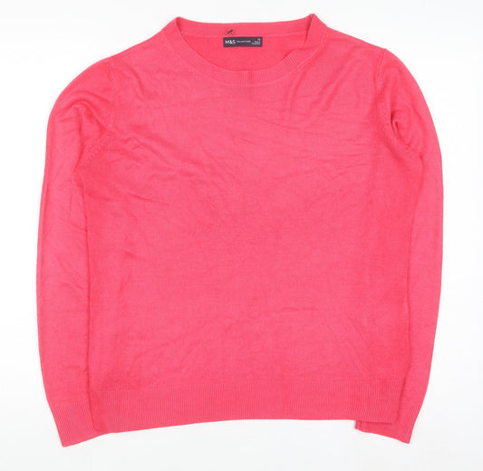 Womens UK Size 12 Marks and Spencer Pink Pullover Jumper