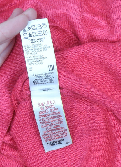 Womens UK Size 12 Marks and Spencer Pink Pullover Jumper