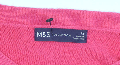 Womens UK Size 12 Marks and Spencer Pink Pullover Jumper