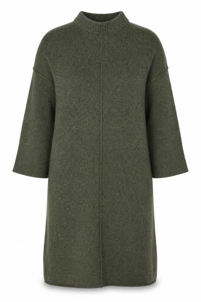 ASOS Design Women Green Knit Jumper Dress Size 12-14 Mock Neck