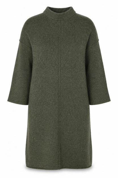 ASOS Design Women Green Knit Jumper Dress Size 12-14 Mock Neck