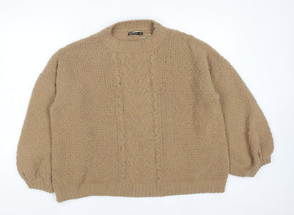 Womens UK Size L Stradivarius Beige Pullover Jumper