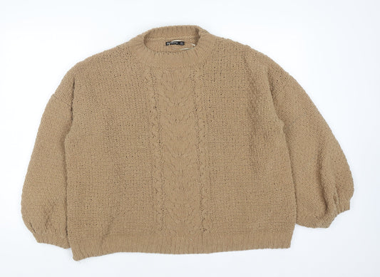 Womens UK Size L Stradivarius Beige Pullover Jumper