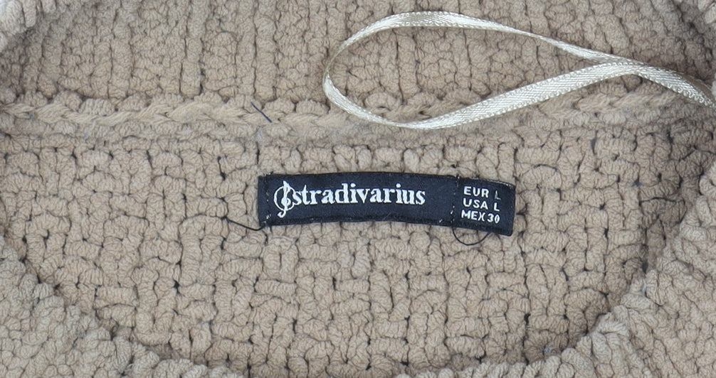 Womens UK Size L Stradivarius Beige Pullover Jumper