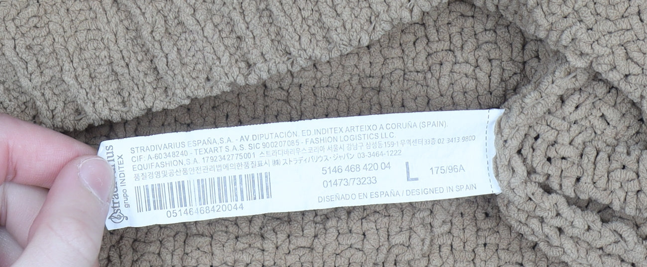 Womens UK Size L Stradivarius Beige Pullover Jumper