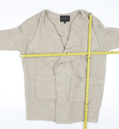 Womens UK Size 10 River Island Beige Cardigan Jumper