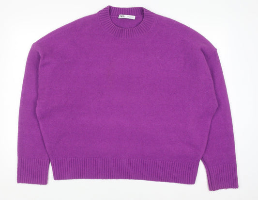 Womens UK Size XL Zara Purple Pullover Jumper