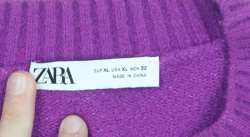 Womens UK Size XL Zara Purple Pullover Jumper