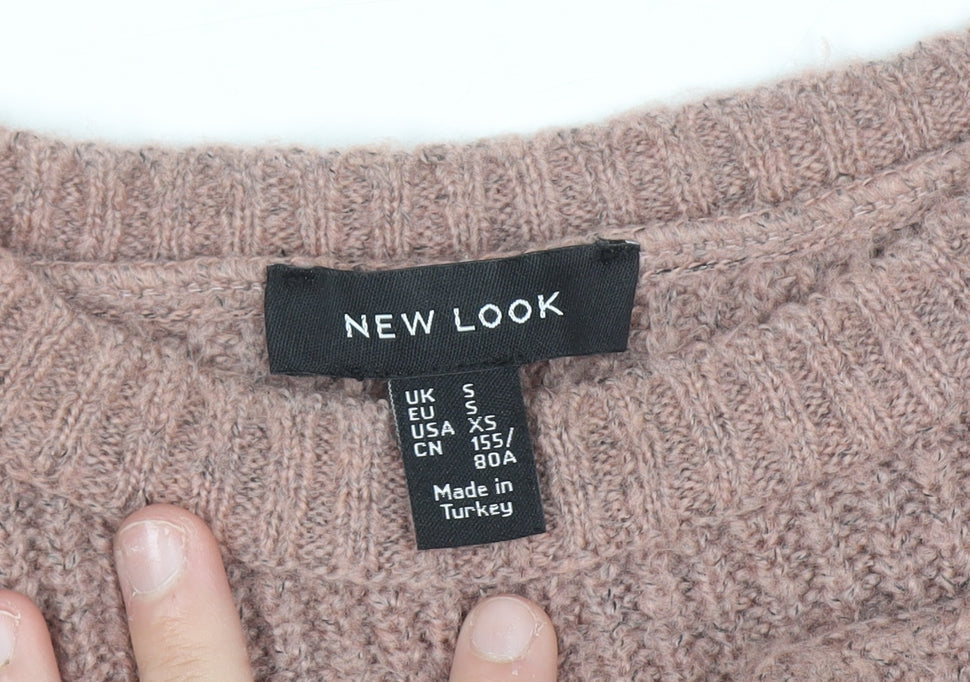 Womens UK Size S New Look Brown Pullover Jumper