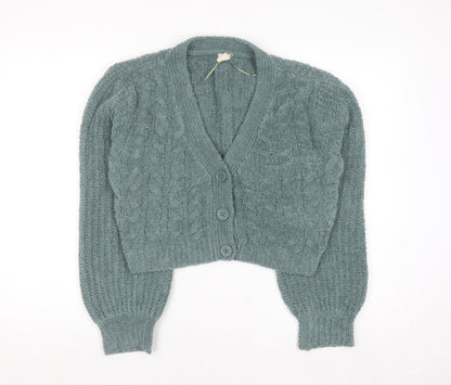 Womens UK Size M Urban Outfitters Green Cardigan Jumper