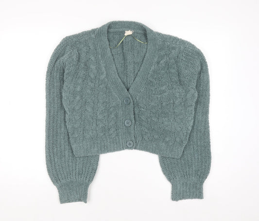 Womens UK Size M Urban Outfitters Green Cardigan Jumper