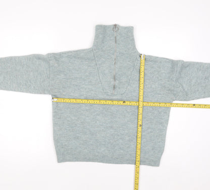 Golddigga Women’s Grey High Neck Half Zip Knit Jumper Size 14