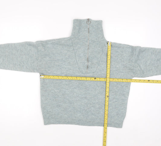 Golddigga Women’s Grey High Neck Half Zip Knit Jumper Size 14