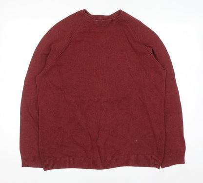 Mens UK Size M Cotton Traders Red Pullover Jumper