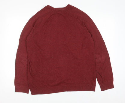 Mens UK Size M Cotton Traders Red Pullover Jumper