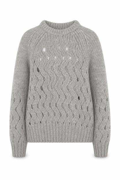 & Other Stories Womens Grey XS Open-Knit Alpaca Blend Jumper