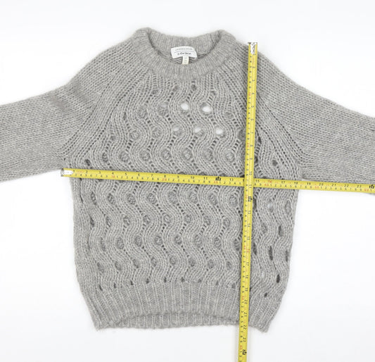 & Other Stories Womens Grey XS Open-Knit Alpaca Blend Jumper