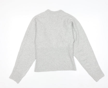 Primark Women's Grey V-Neck Button Cardigan Small