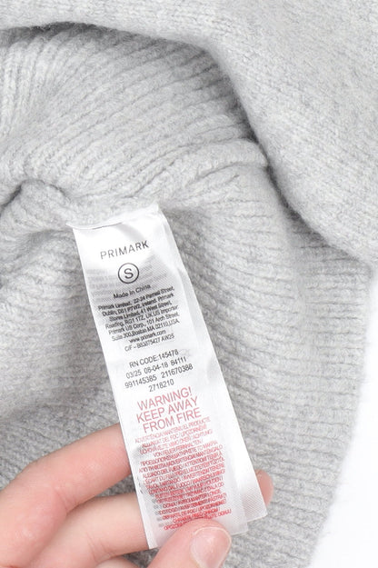 Primark Women's Grey V-Neck Button Cardigan Small
