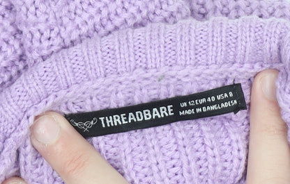 Womens UK Size 12 Threadbare Purple Pullover Jumper