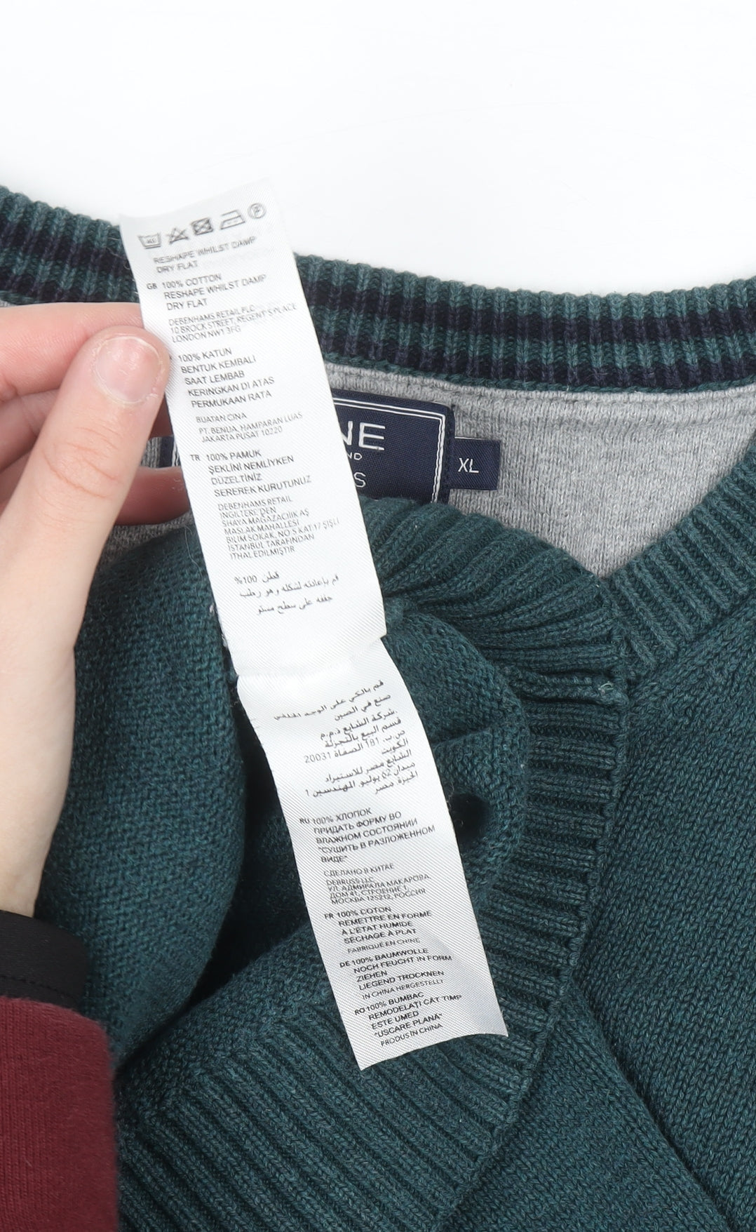 Mens UK Size XL Maine New England Green Pullover Jumper
