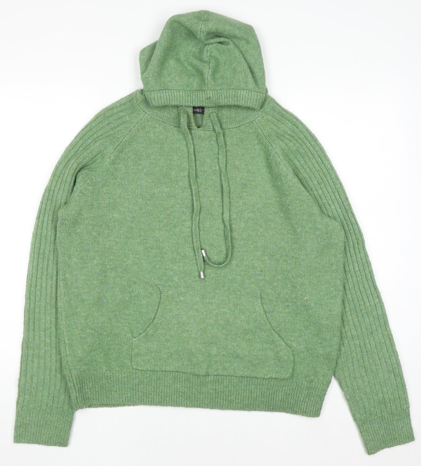 Mens UK Size M Marks and Spencer Green Pullover Hoodie
