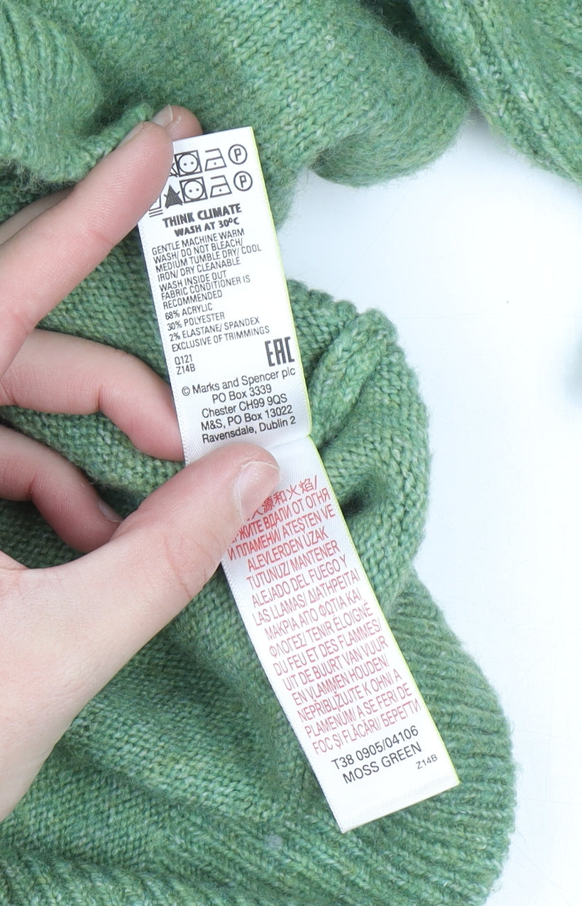 Mens UK Size M Marks and Spencer Green Pullover Hoodie