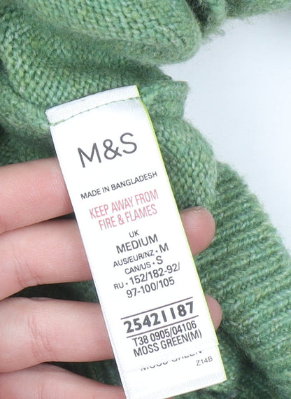 Mens UK Size M Marks and Spencer Green Pullover Hoodie