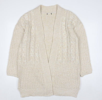 Womens UK Size 16 M&Co Beige Cardigan Jumper