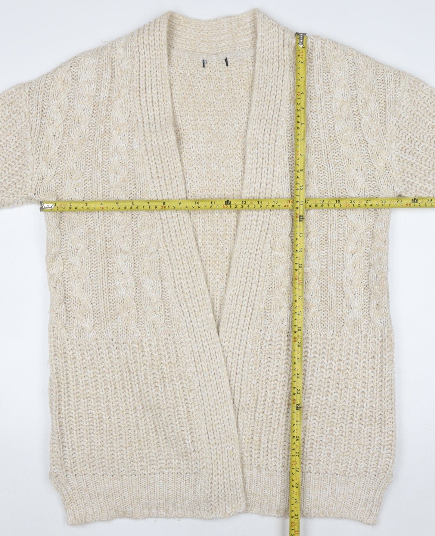 Womens UK Size 16 M&Co Beige Cardigan Jumper