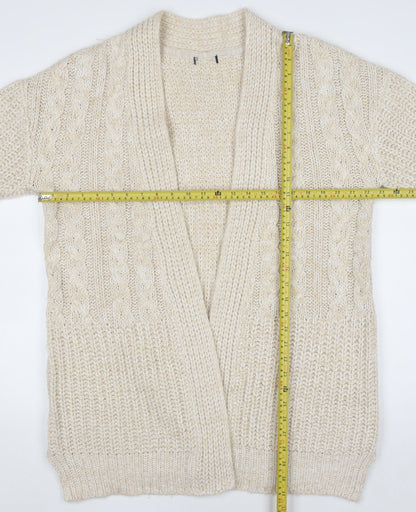 Womens UK Size 16 M&Co Beige Cardigan Jumper
