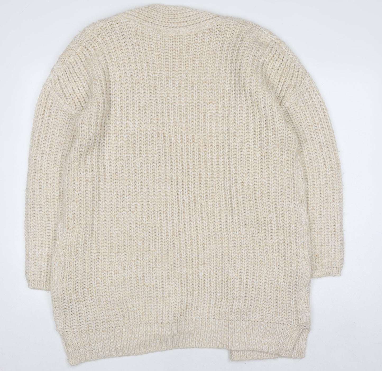 Womens UK Size 16 M&Co Beige Cardigan Jumper