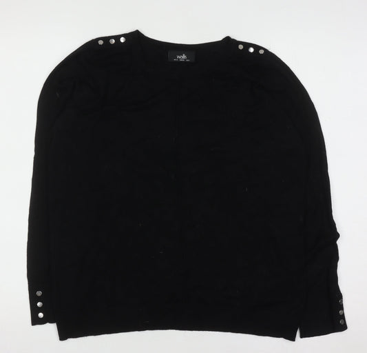 Womens UK Size 12 Wallis Black Pullover Jumper