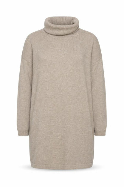M&Co Women Beige Roll Neck Knit Jumper Dress UK 14-16