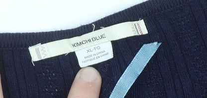 Womens UK Size XL Kimchi Blue Blue Cardigan Jumper