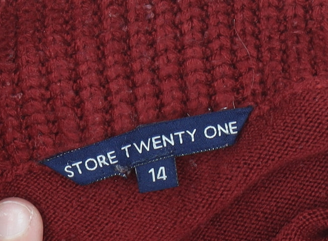 Womens UK Size 14 Store Twenty One Red Pullover Jumper