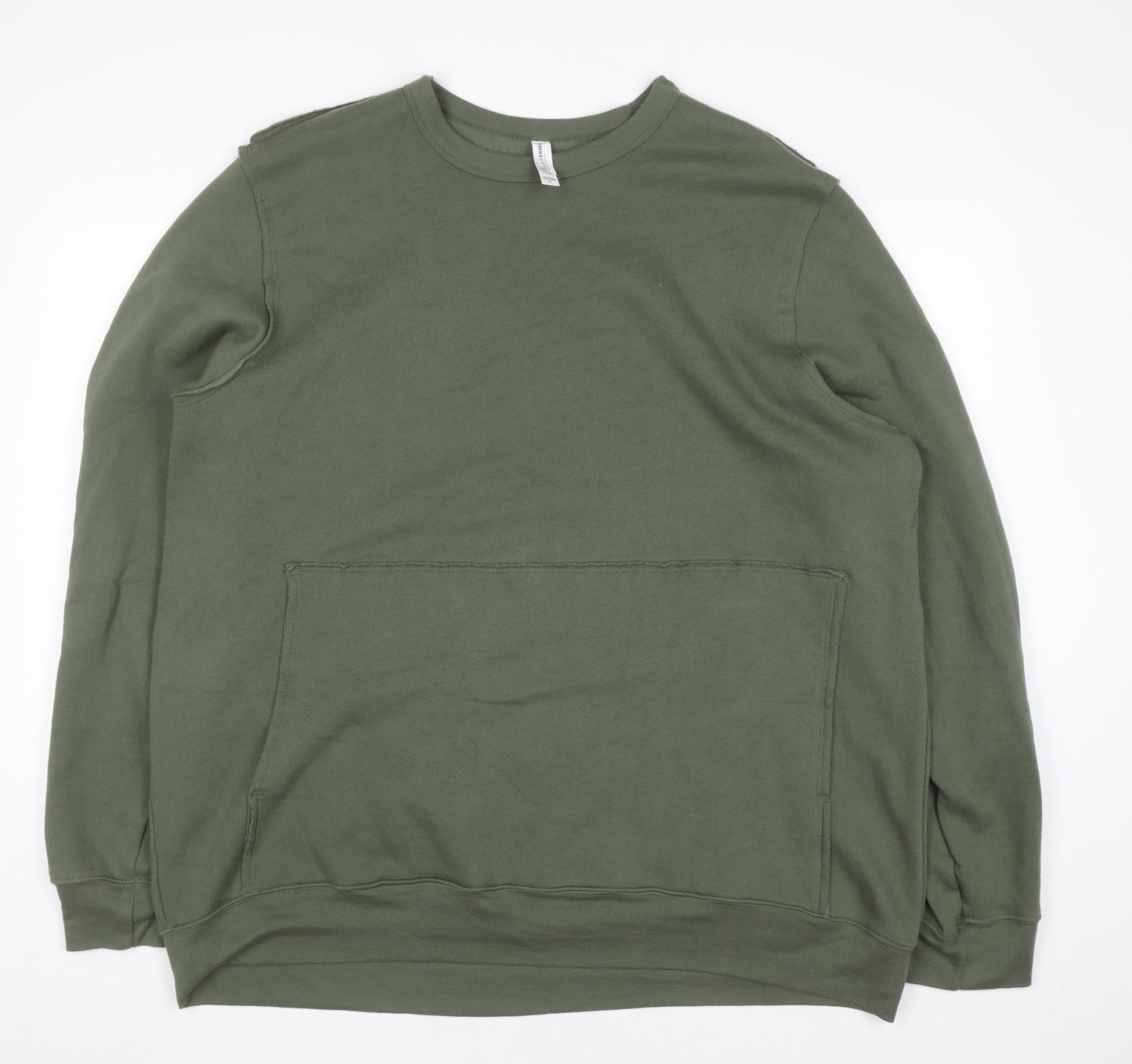 Mens UK Size XL Bella + Canvas Green Pullover Sweatshirt