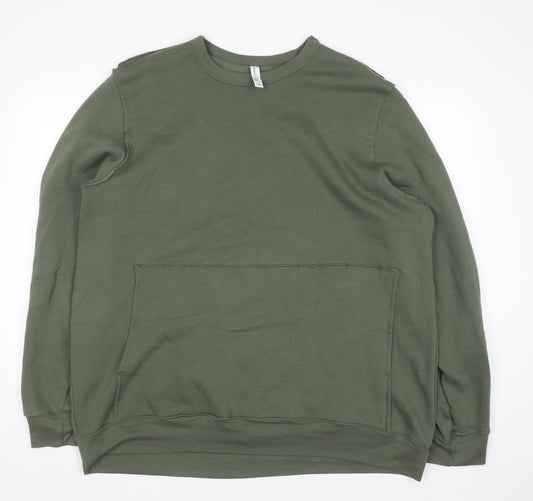 Mens UK Size XL Bella + Canvas Green Pullover Sweatshirt