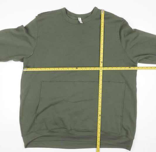 Mens UK Size XL Bella + Canvas Green Pullover Sweatshirt