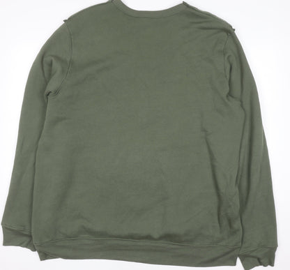 Mens UK Size XL Bella + Canvas Green Pullover Sweatshirt