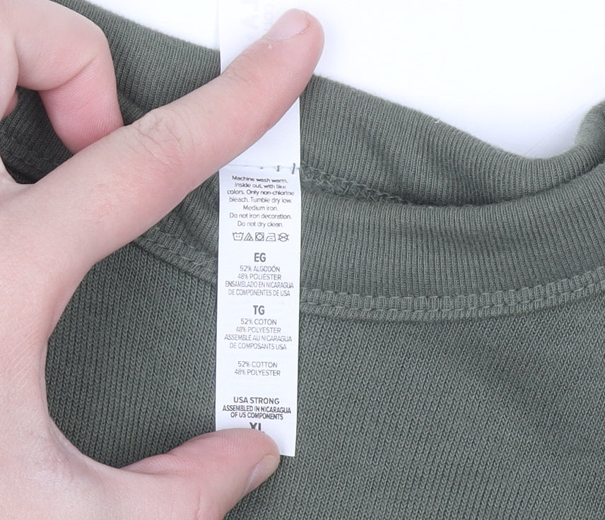 Mens UK Size XL Bella + Canvas Green Pullover Sweatshirt