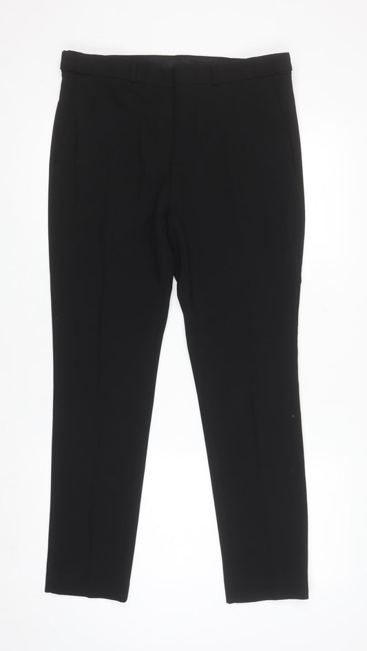 Womens UK Size 16 H&M Slim Fit Business Casual Workwear Black Trousers