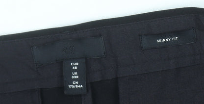 Womens UK Size 16 H&M Slim Fit Business Casual Workwear Black Trousers