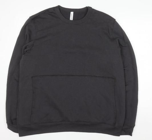 Mens UK Size XL Bella + Canvas Black Pullover Sweatshirt