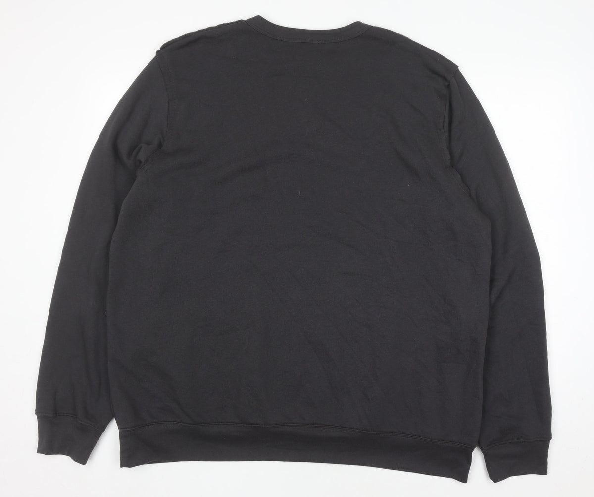 Mens UK Size XL Bella + Canvas Black Pullover Sweatshirt